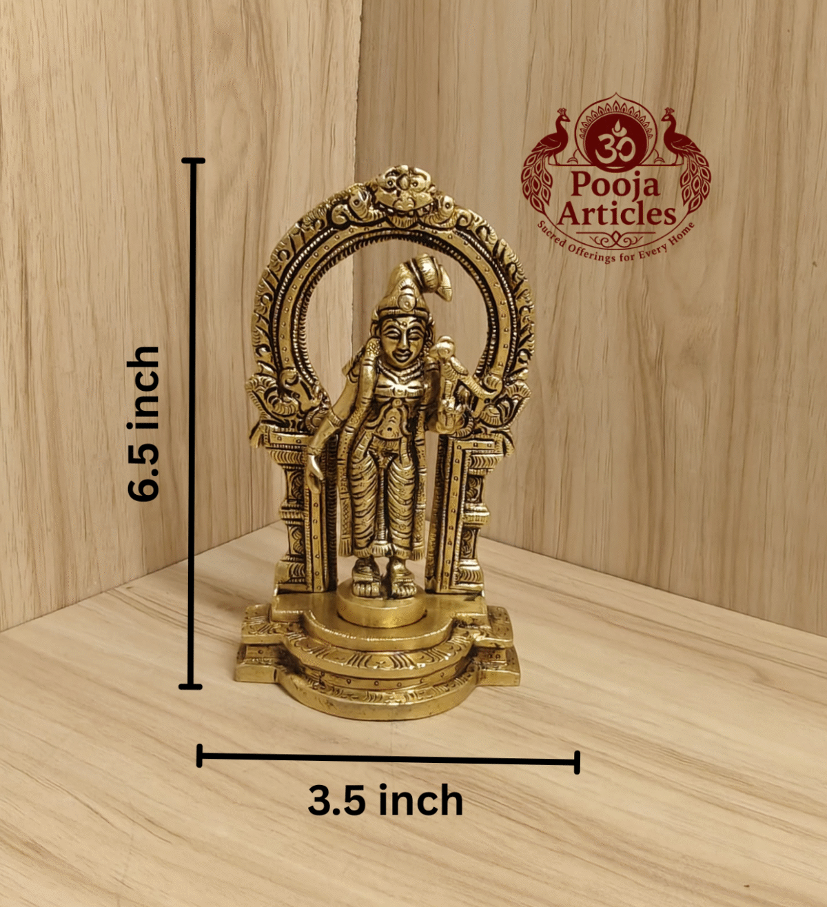 Buy Brass Thiruvachi Andal Statue Online – 810g, 6.5" Handcrafted Idol for Pooja & Home Decor