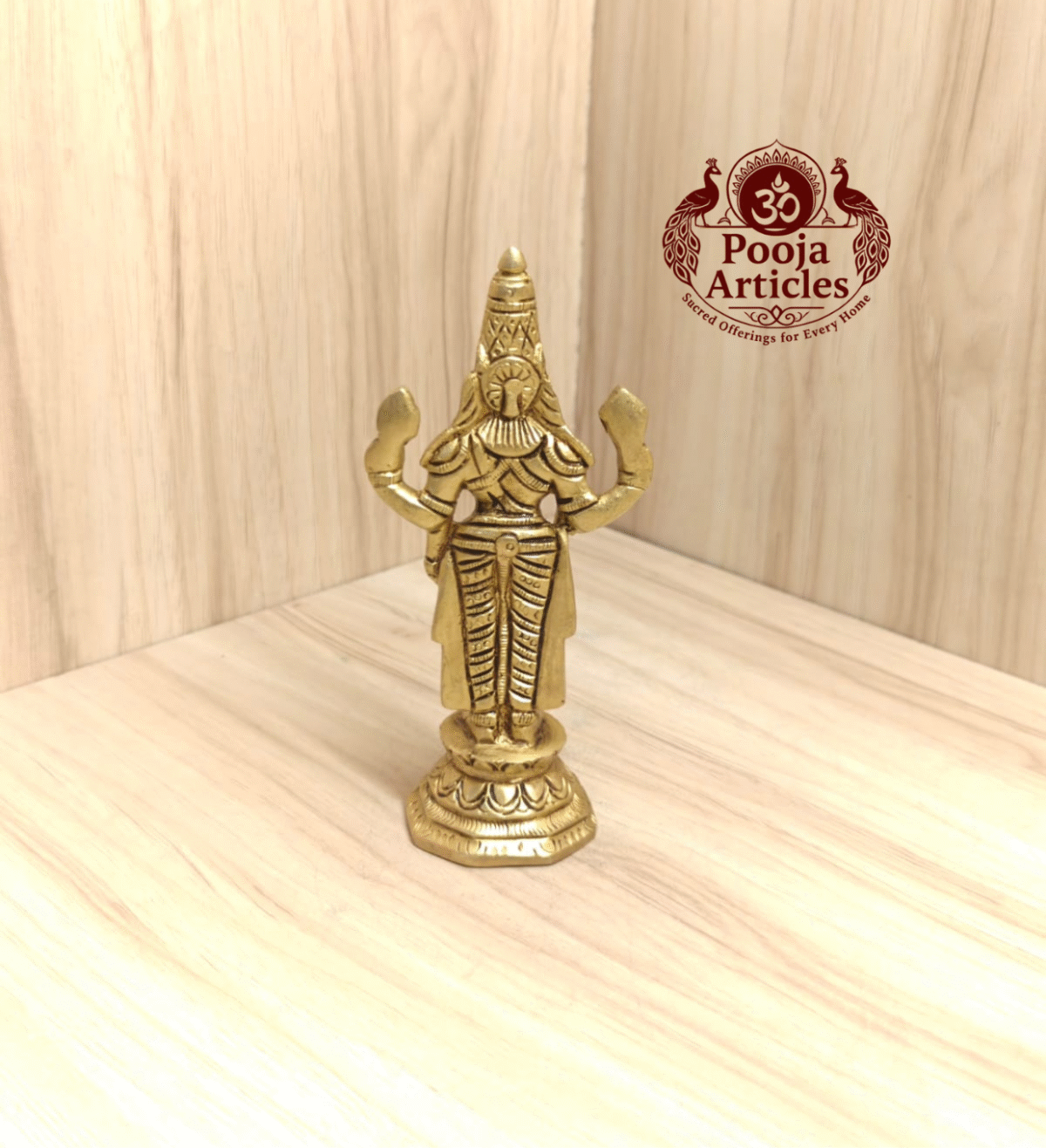 Buy Brass Tirupati Balaji Idol Online – 5.6 inch, 380g Srinivasa Perumal Statue for Home Temple & Daily Pooja