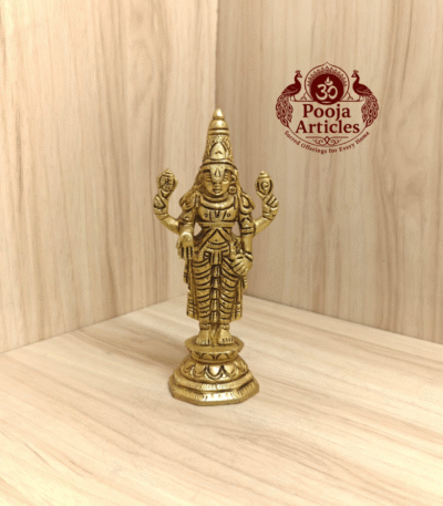 Buy Brass Tirupati Balaji Idol Online – 5.6 inch, 380g Srinivasa Perumal Statue for Home Temple & Daily Pooja
