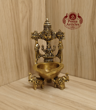 Buy Brass Tirupati Balaji Laxmi Diya Online –600g, 6" Handcrafted Divine Lamp for Pooja