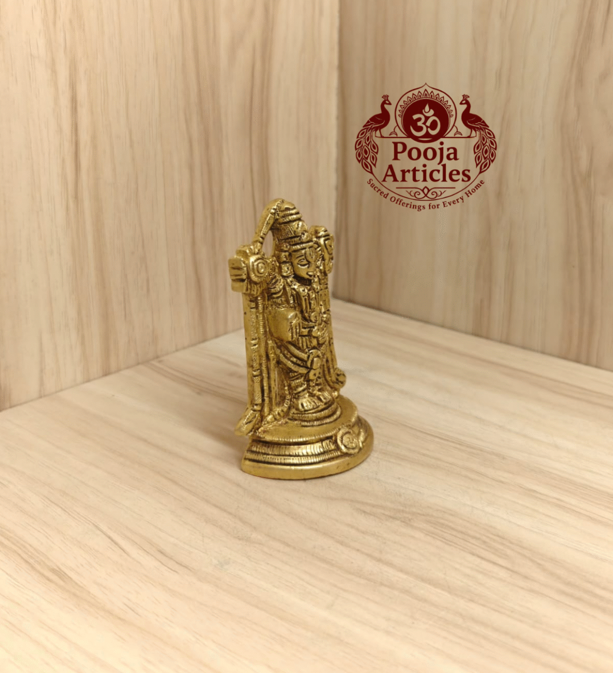 Buy Brass Tirupati Balaji Lord Venkateswara Statue Online – Handcrafted 3.9inch, 370g Idol for Home Temple & Daily Worship