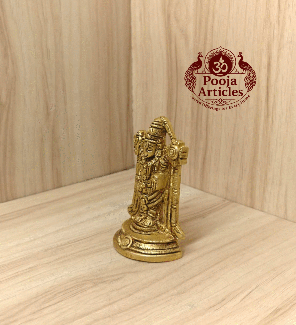 Buy Brass Tirupati Balaji Lord Venkateswara Statue Online – Handcrafted 3.9inch, 370g Idol for Home Temple & Daily Worship