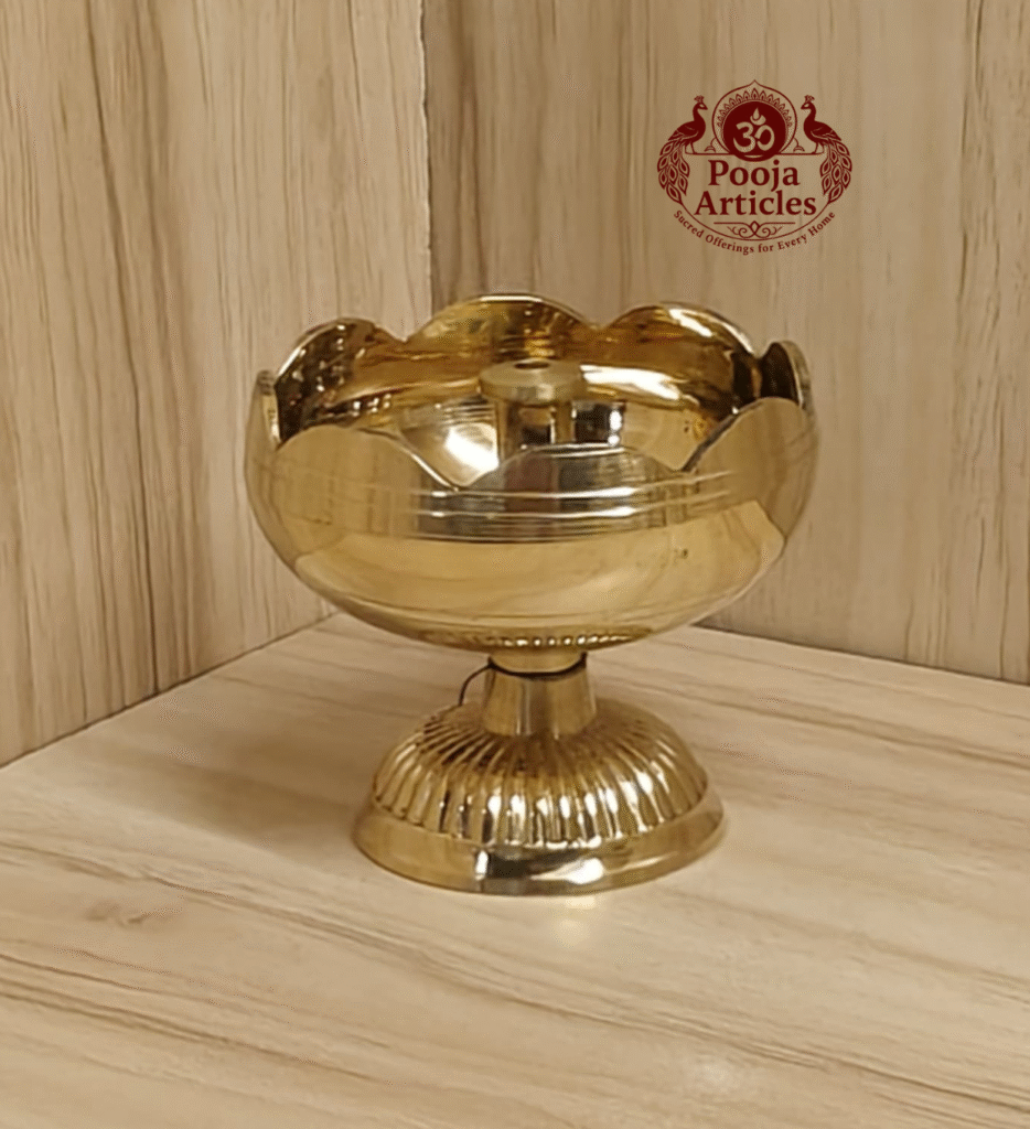 Buy Brass Tomato Diya – 100 g, 2.4″ Divine Traditional Round Vilakku For Home Use & Gifts