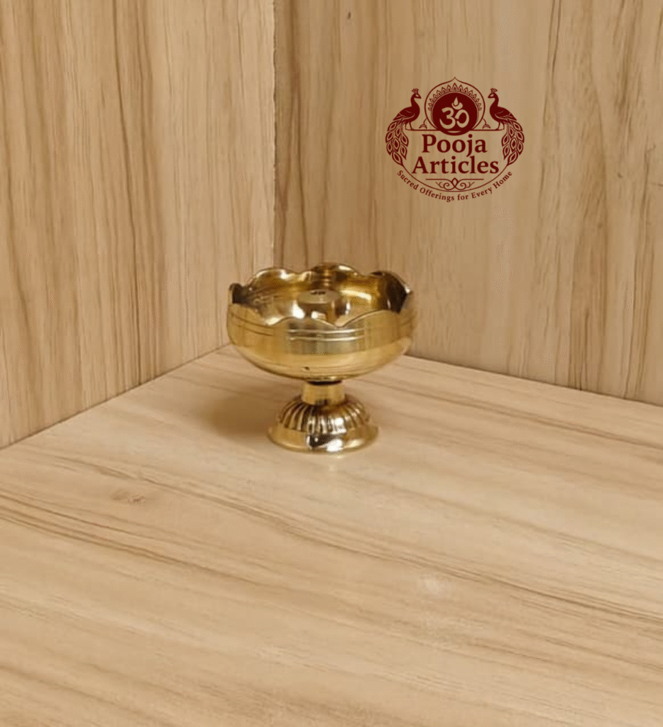 Buy Brass Tomato Diya – 30 g, 1.4″ Divine Round Puja Vilakku For Home Use & Gifts