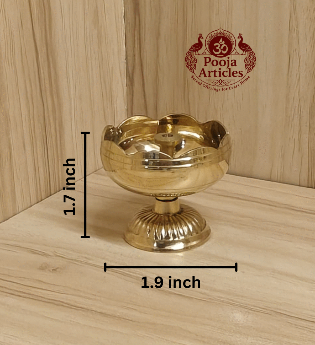 Buy Brass Tomato Diya – 70 g, 1.7″ Powerful Festival Round Vilakku For Pooja Use & Home