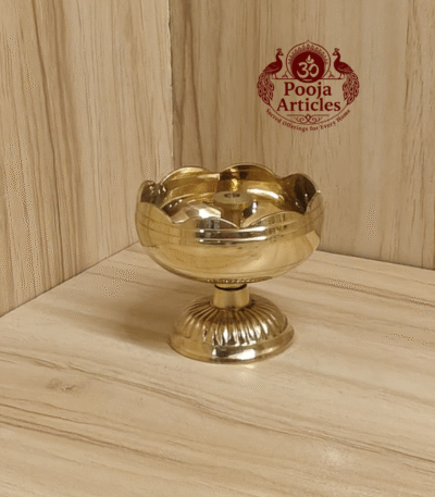Buy Brass Tomato Diya – 70 g, 1.7″ Powerful Festival Round Vilakku For Pooja Use & Home