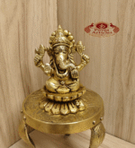 Buy Brass Vinayagar Statue – 280g, 3″ Handcrafted Lord Ganesha Idol