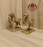 Buy Brass Yali Set Of 2 – 1.120kg, 4.2" Traditional Brass Yali Idol for Home & Pooja