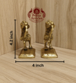 Buy Brass Yali Set Of 2 – 1.120kg, 4.2" Traditional Brass Yali Idol for Home & Pooja
