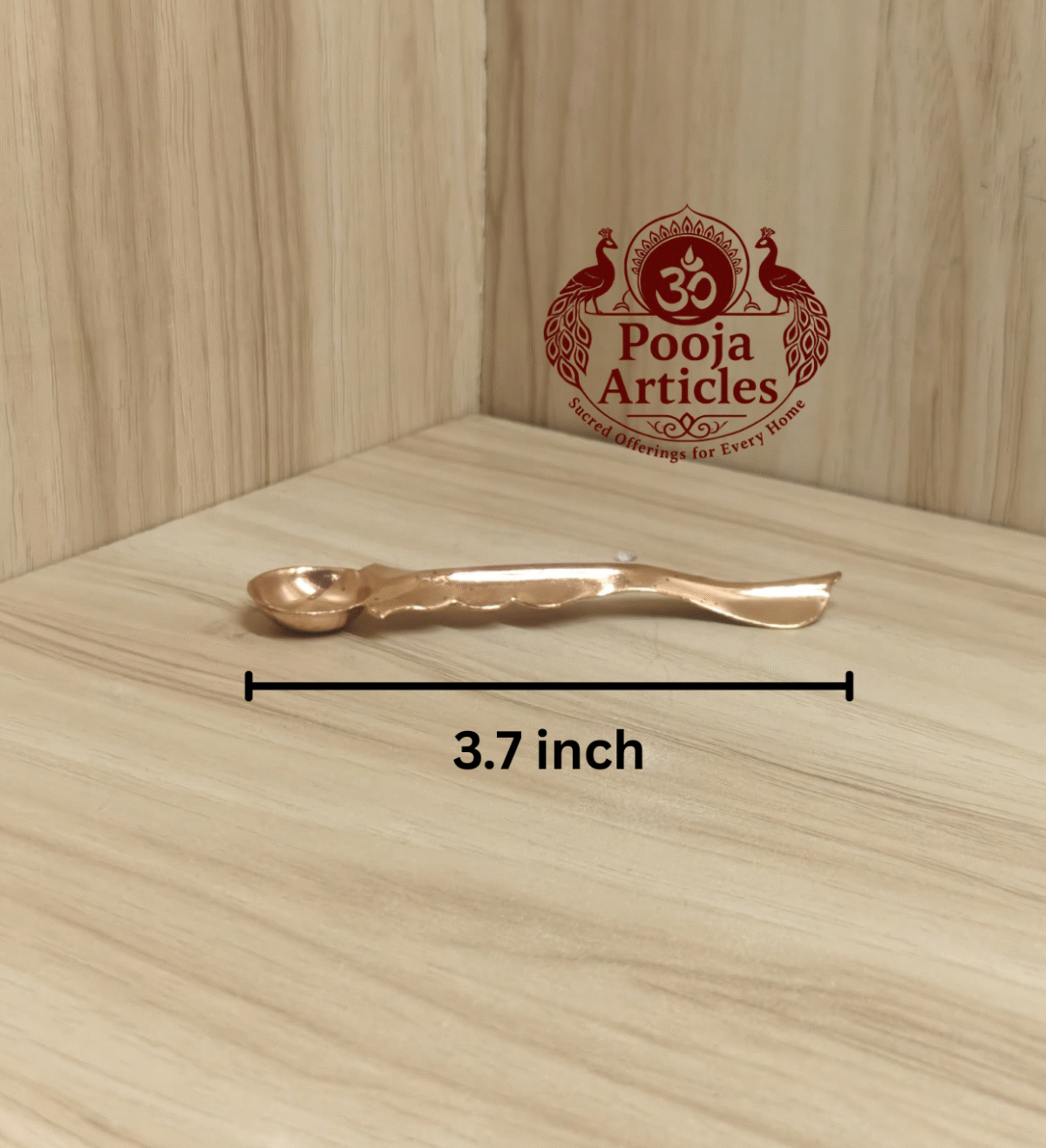 Buy Copper Achmani Online – 8 g, 3.7″ Handcrafted Divine Pouring Spoon for Sacred Pooja Rituals