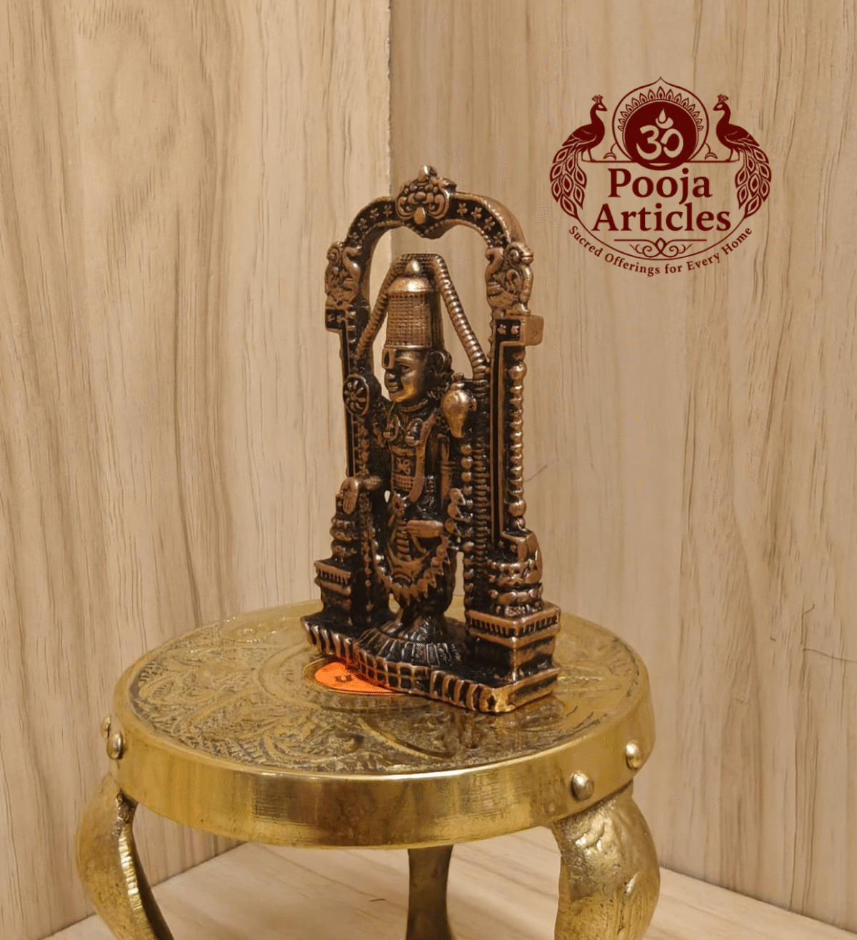 Buy Copper Balaji Idol – Lord Tirupati Balaji 110 g, 3″ Pure Copper Venkateswara Idol