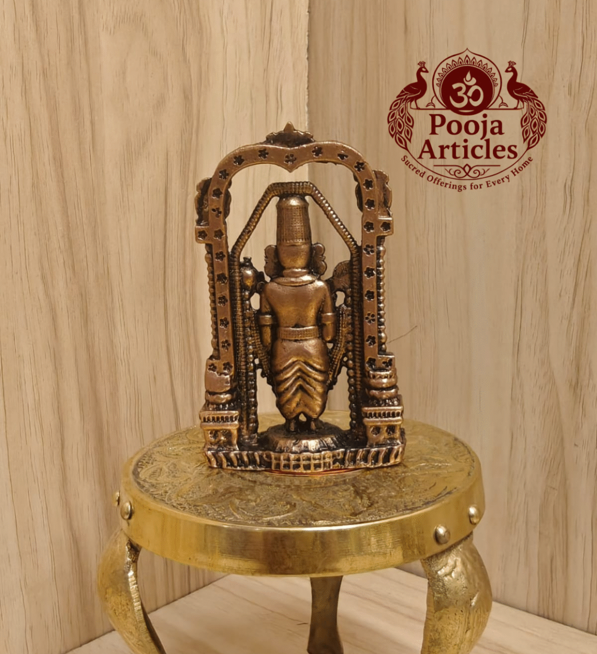 Buy Copper Balaji Idol – Lord Tirupati Balaji 110 g, 3″ Pure Copper Venkateswara Idol