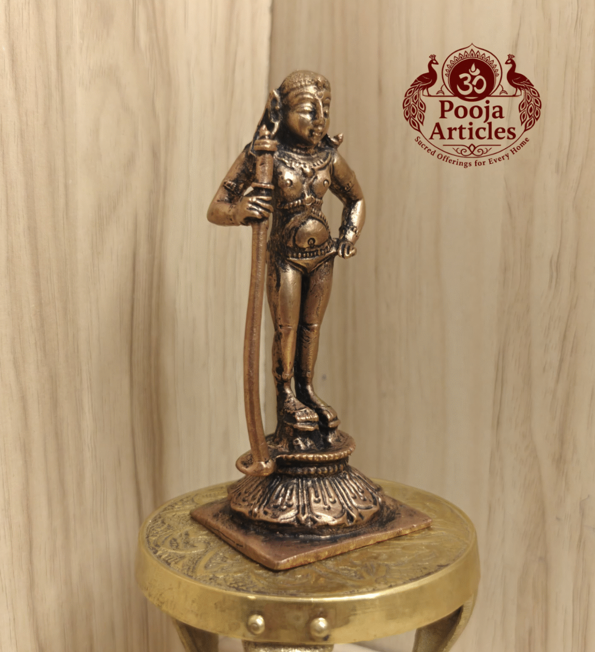 Buy Copper Dhandayuthapani Swamy Idol – 200g, 4.2" – Spiritual Copper Statue for Pooja & Home Decor