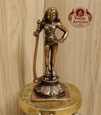 Buy Copper Dhandayuthapani Swamy Idol – 200g, 4.2" – Spiritual Copper Statue for Pooja & Home Decor