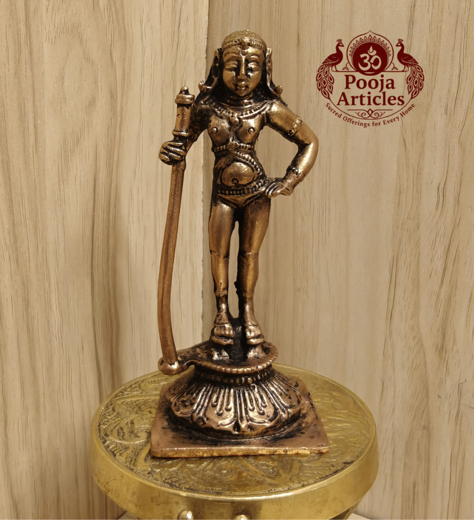 Buy Copper Dhandayuthapani Swamy Idol – 200g, 4.2" – Spiritual Copper Statue for Pooja & Home Decor