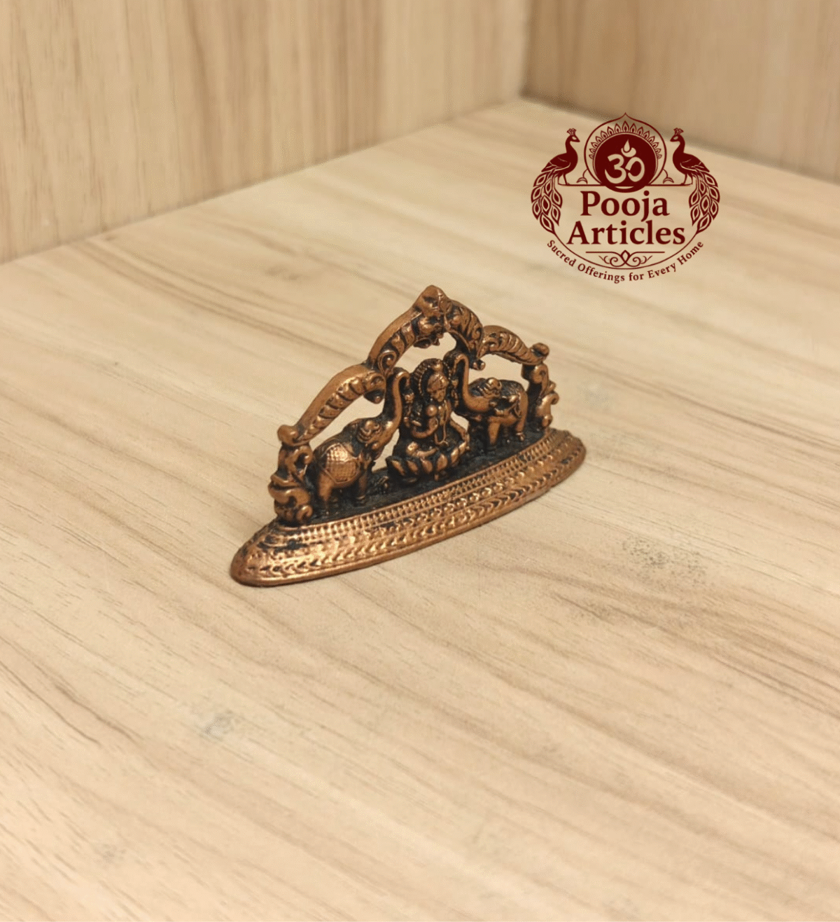 Buy Copper Gaja Lakshmi Idol Online – Pure Copper Lakshmi Idol for Wealth & Blessings (50g, 1.5 inch)