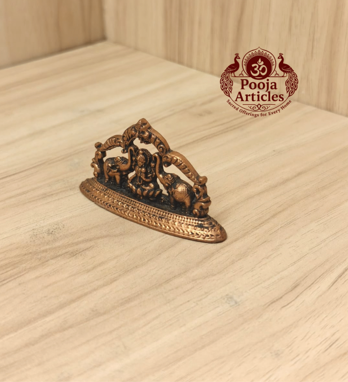 Buy Copper Gaja Lakshmi Idol Online – Pure Copper Lakshmi Idol for Wealth & Blessings (50g, 1.5 inch)