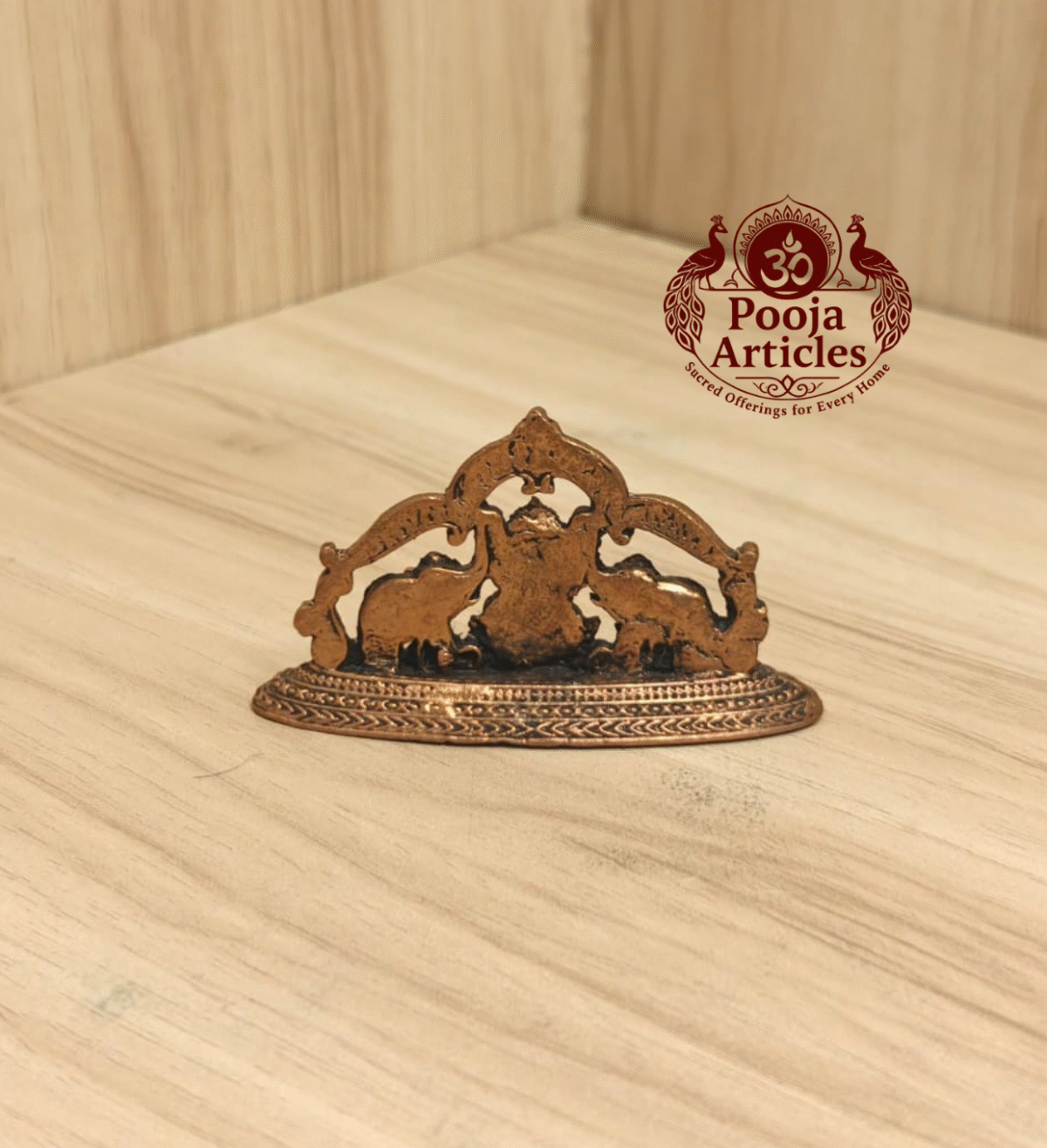 Buy Copper Gaja Lakshmi Idol Online – Pure Copper Lakshmi Idol for Wealth & Blessings (50g, 1.5 inch)