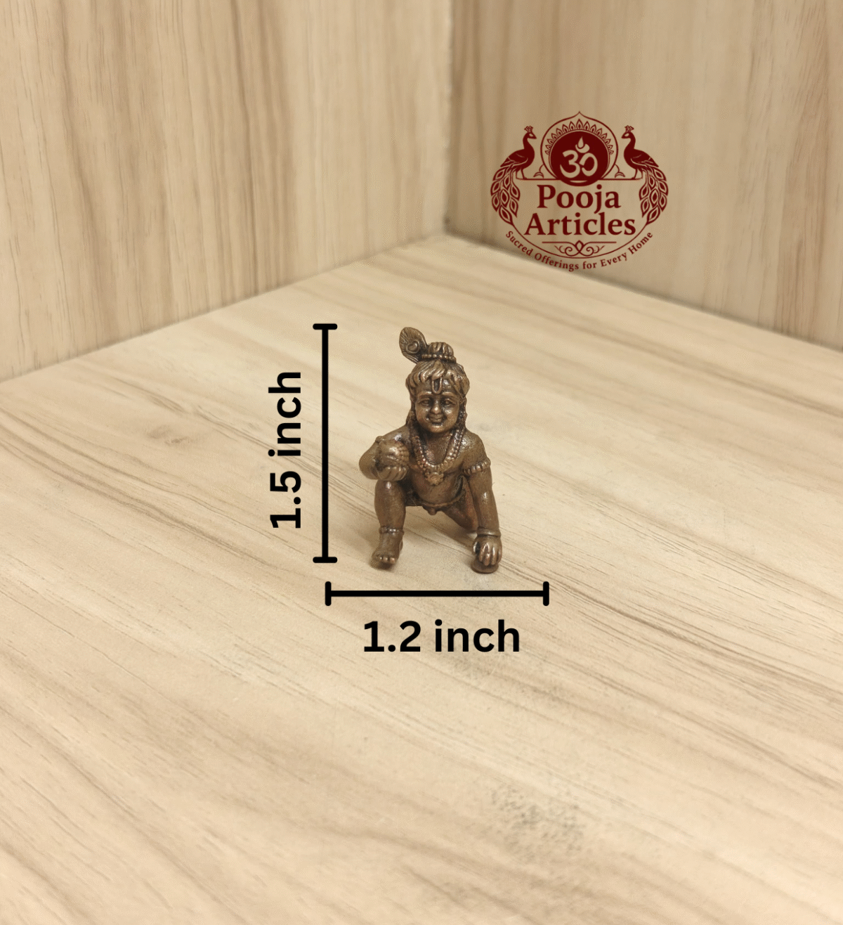 Buy Copper Laddu Gopal Idol Online – Divine 25g, 1.5 inch Baby Krishna Idol for Pooja, Janmashtami &Home Temple