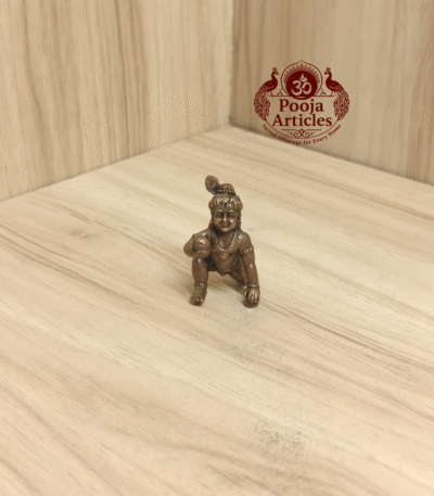 Buy Copper Laddu Gopal Idol Online – Divine 25g, 1.5 inch Baby Krishna Idol for Pooja, Janmashtami &Home Temple