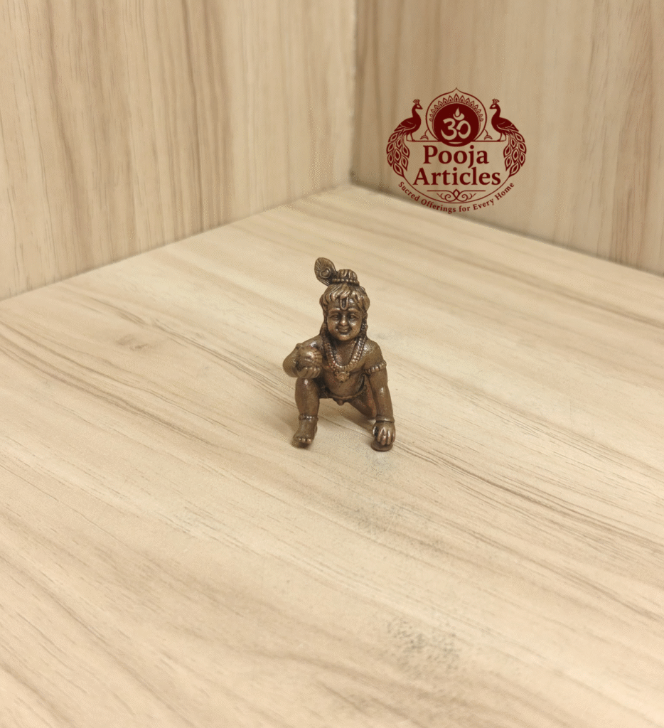 Buy Copper Laddu Gopal Idol Online – Divine 25g, 1.5 inch Baby Krishna Idol for Pooja, Janmashtami &Home Temple