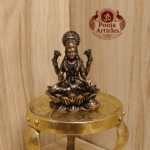 Buy Copper Lakshmi Idol Sitting on Lotus with Coin Pot Online 2.4" – Divine Prosperity for Home & Office