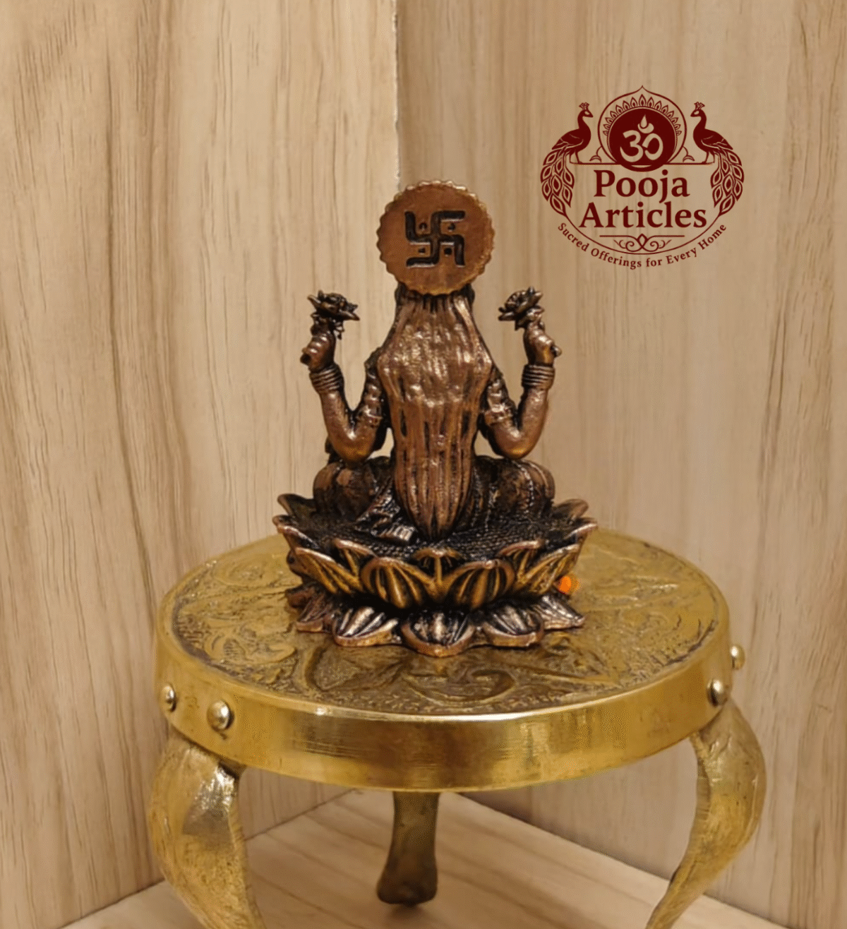 Buy Copper Lakshmi Idol Sitting on Lotus with Coin Pot Online 2.4" – Divine Prosperity for Home & Office