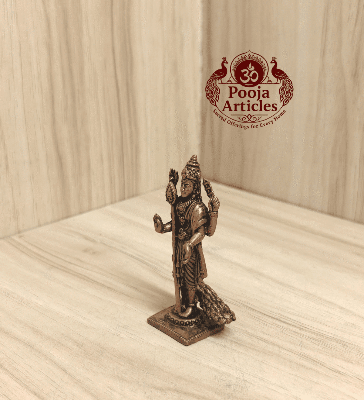 Buy Copper Murugan Statue Online – 60g, 2.6 inch | Handcrafted Divine Elegance for Home & Pooja