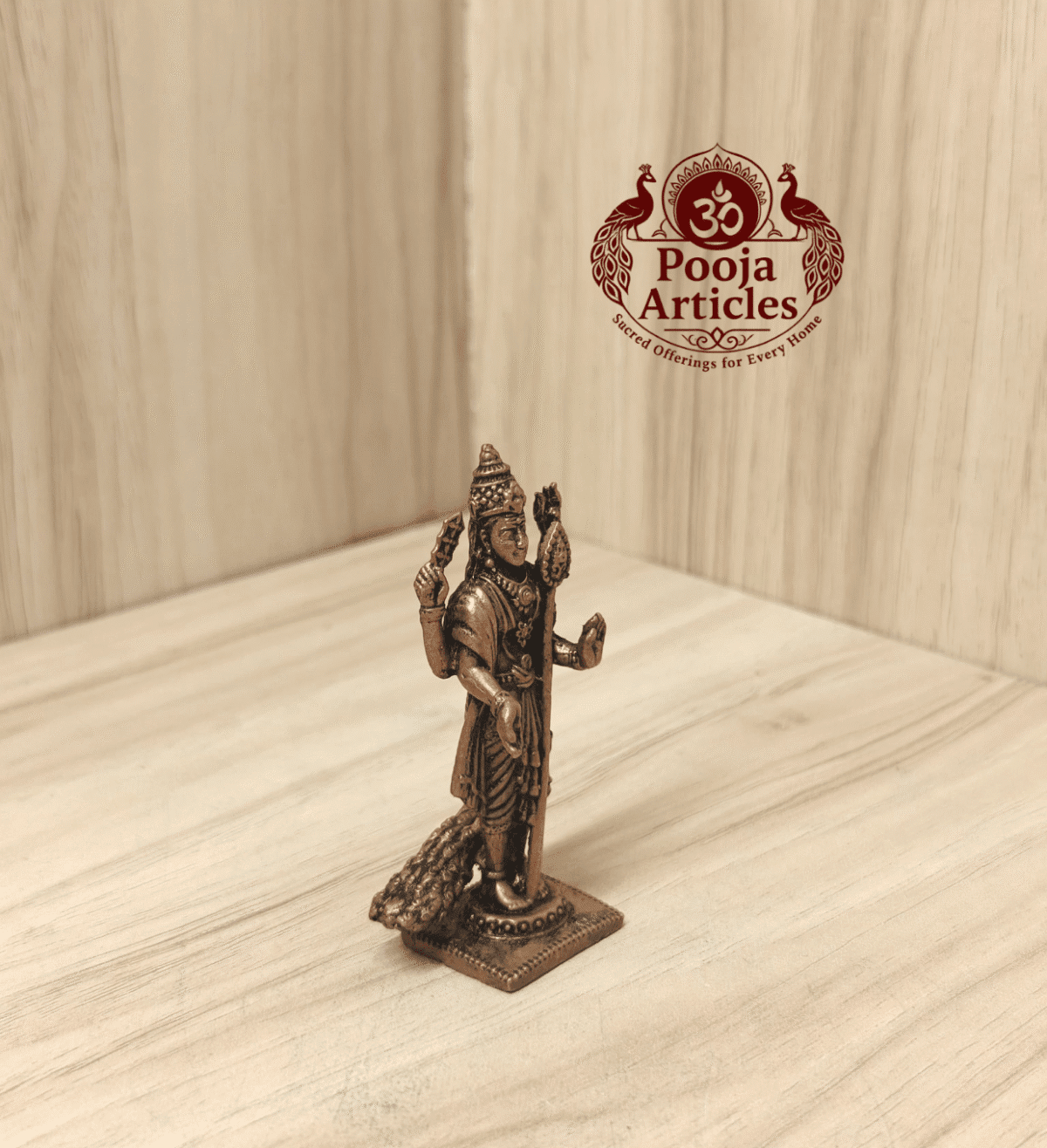 Buy Copper Murugan Statue Online – 60g, 2.6 inch | Handcrafted Divine Elegance for Home & Pooja