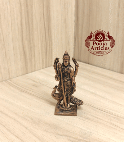 Buy Copper Murugan Statue Online – 60g, 2.6 inch | Handcrafted Divine Elegance for Home & Pooja