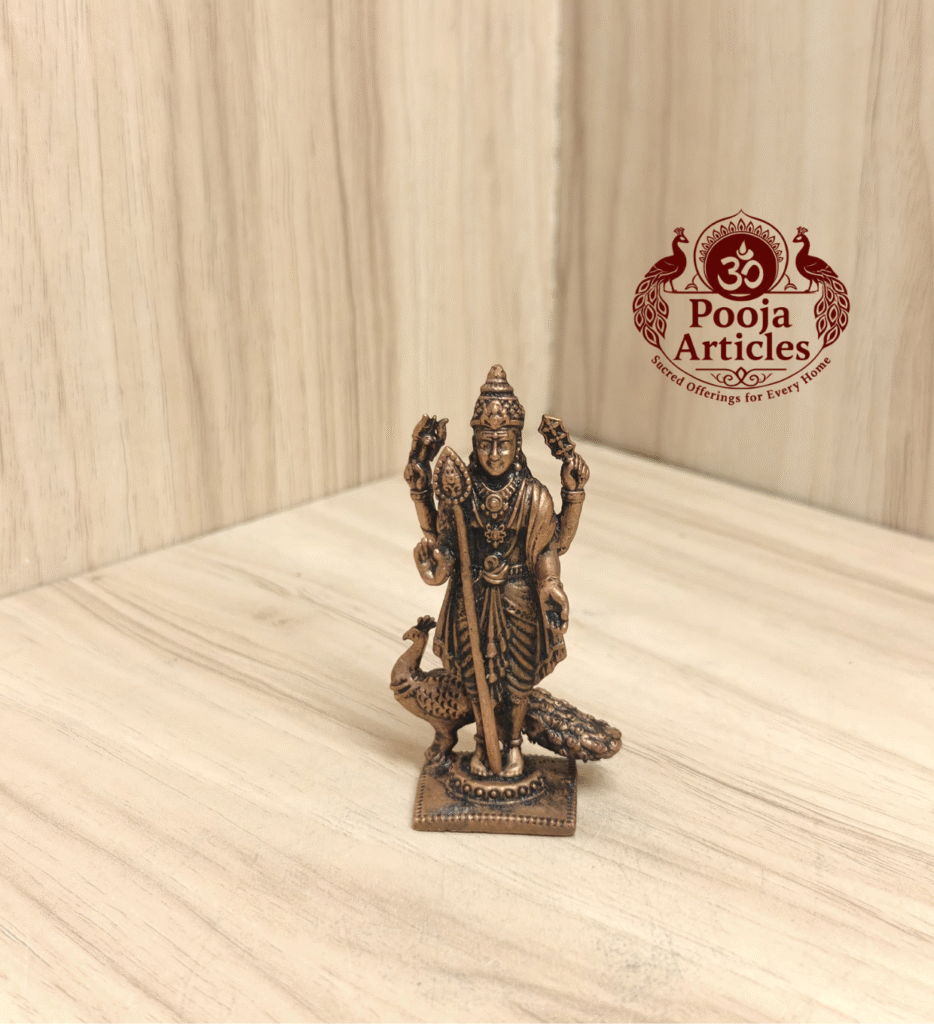 Buy Copper Murugan Statue Online – 60g, 2.6 inch | Handcrafted Divine Elegance for Home & Pooja