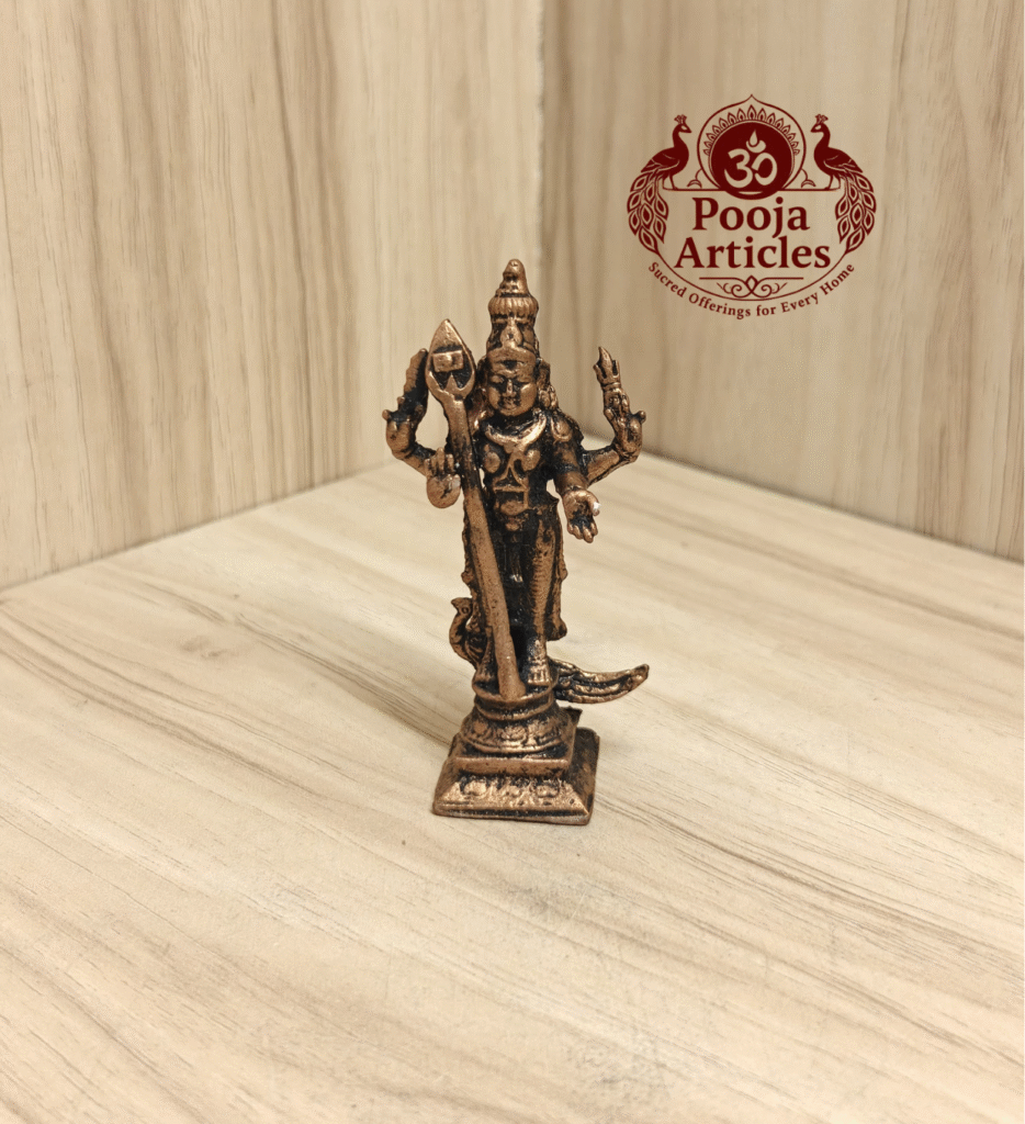 Buy Copper Murugan Statue Online – Handcrafted Lord Subramanya Idol for Home Pooja (70g, 3 inch)