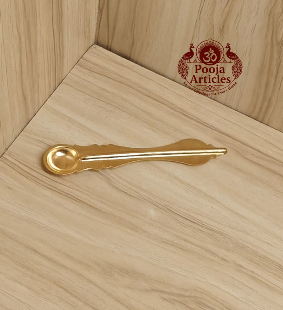 Buy Copper Uddarni Online India – 4.6″ Divine Pooja Spoon for Temple and Home Use