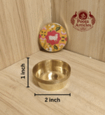Buy cow meena design Sindoor Dibbi Online – 40 g, 2" Pure Brass Kumkum Box for Pooja