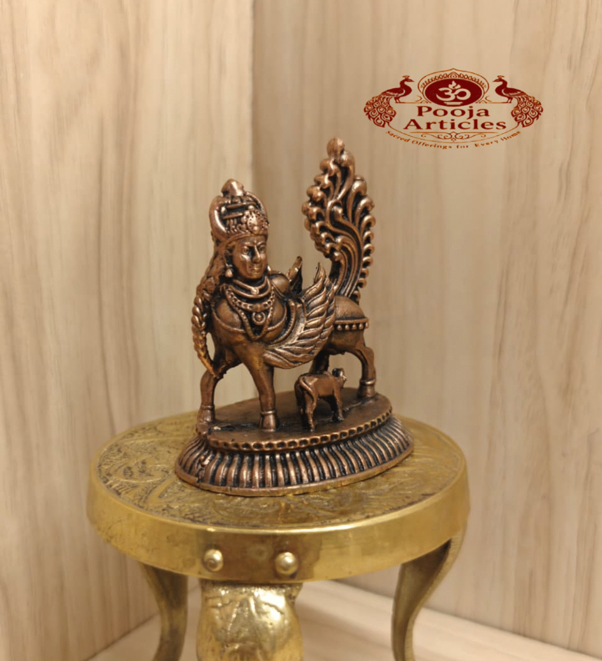 Buy Kamadhenu with Calf Copper Statue – 130g, 2.5 Inch Handcrafted Divine Cow Idol