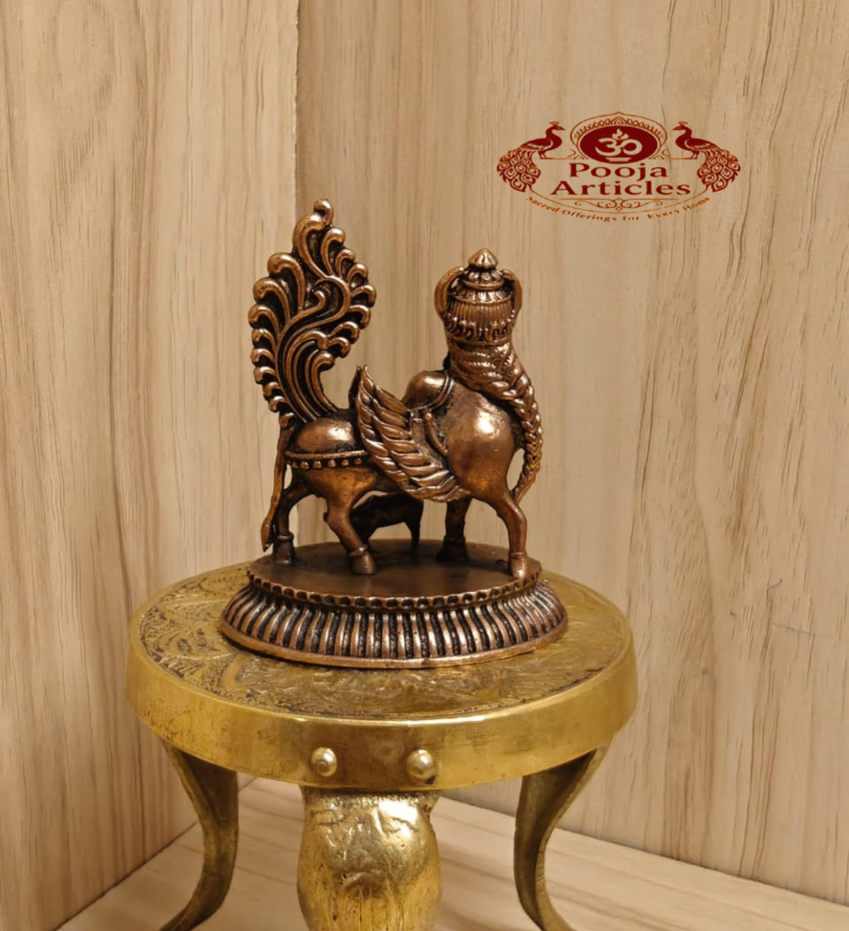Buy Kamadhenu with Calf Copper Statue – 130g, 2.5 Inch Handcrafted Divine Cow Idol