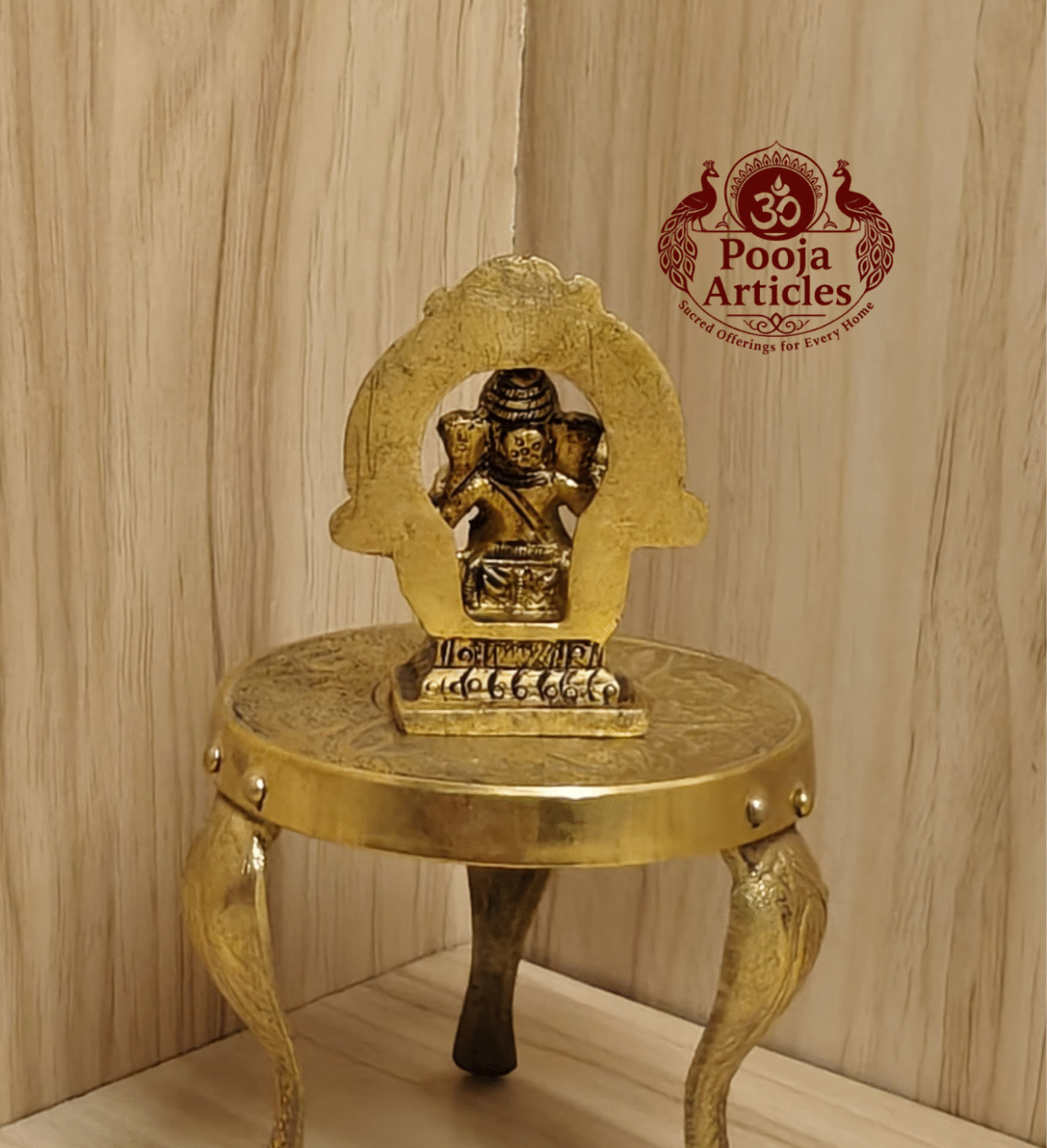 Buy Mini Ganesha Brass Idol With Arch 110g, 2.4"– Handcrafted Ganesha Idol For Car Dashboard