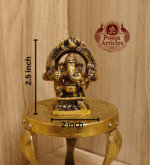 Buy Mini Ganesha Brass Idol With Arch 110g, 2.4"– Handcrafted Ganesha Idol For Car Dashboard