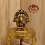 Buy Mini Ganesha Brass Idol With Arch 110g, 2.4"– Handcrafted Ganesha Idol For Car Dashboard