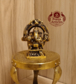 Buy Mini Ganesha Brass Idol With Arch 110g, 2.4"– Handcrafted Ganesha Idol For Car Dashboard
