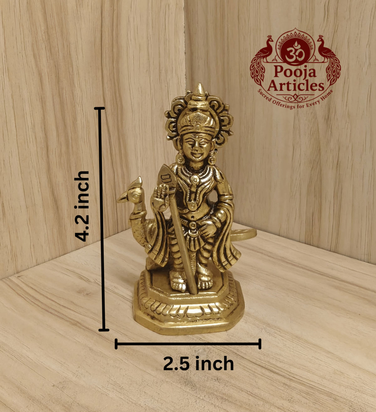 Buy Mini Murugan Silai Online – 350g , 4.2 inch | Divine Karthikeya Statue Idol for Pooja Room & Home