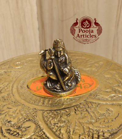 Buy Miniature Brass Balamurugan Statue Online – 20 g, 1" Handcrafted Vel Idol for Pooja & Blessings
