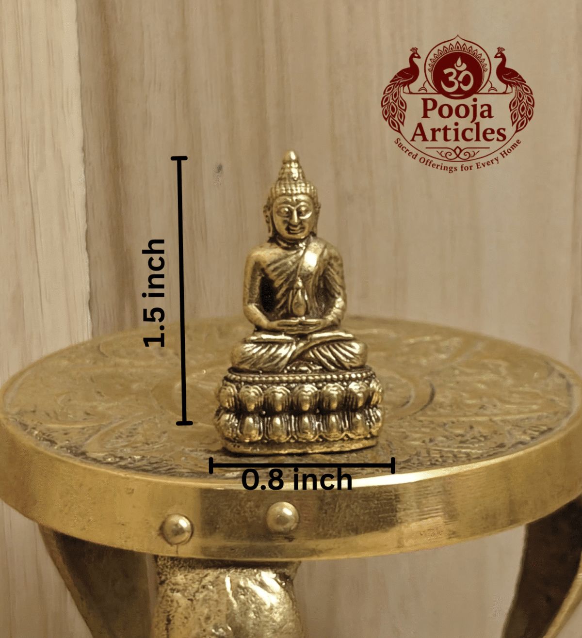 Buy Miniature Brass Buddha Statue – 30 g, 1.5″ Handcrafted Spiritual Idol For Gifts & Pooja Use