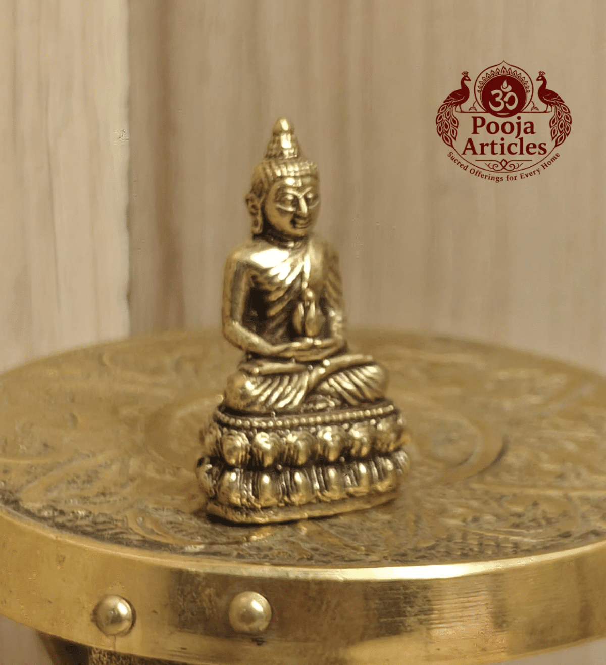 Buy Miniature Brass Buddha Statue – 30 g, 1.5″ Handcrafted Spiritual Idol For Gifts & Pooja Use
