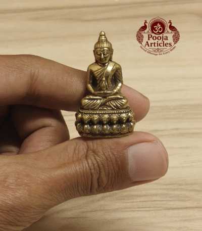 Buy Miniature Brass Buddha Statue – 30 g, 1.5″ Handcrafted Spiritual Idol For Gifts & Pooja Use