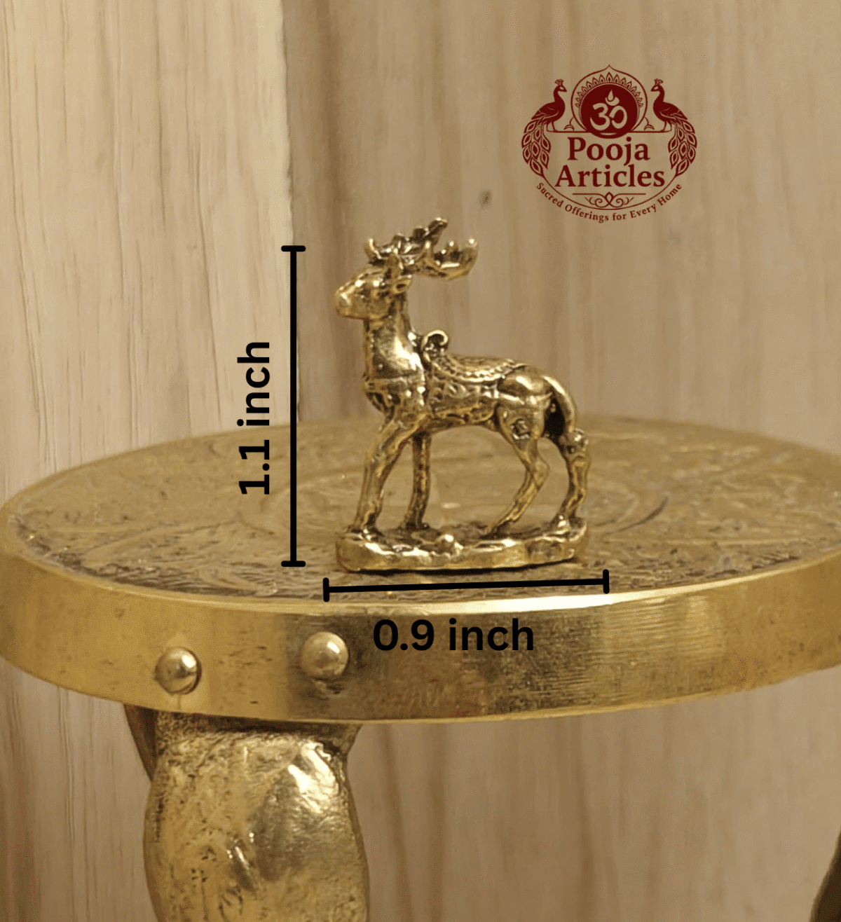 Buy Miniature Brass Deer Statue – 10 g, 1.1″ Handcrafted Spiritual Ornament For Puja & Gifts