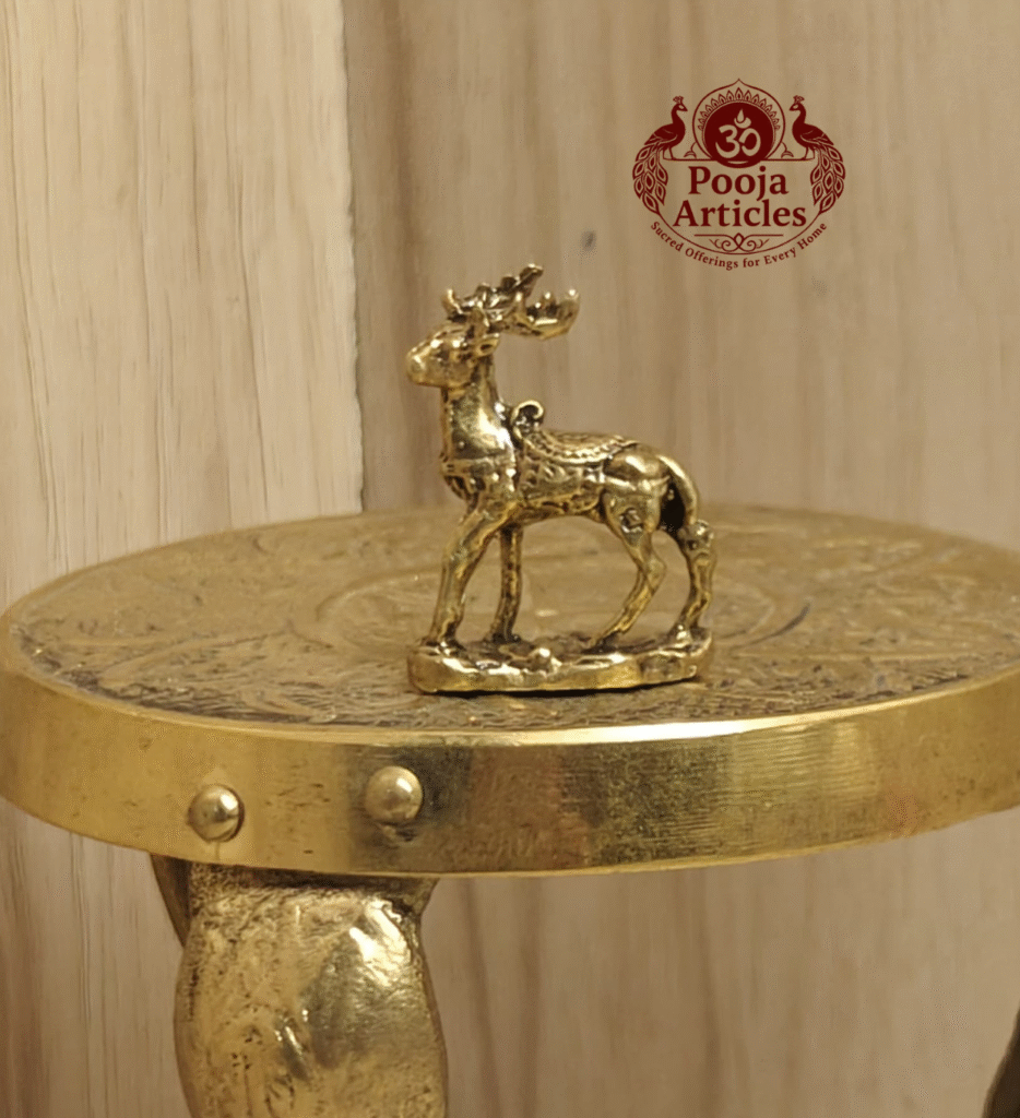 Buy Miniature Brass Deer Statue – 10 g, 1.1″ Handcrafted Spiritual Ornament For Puja & Gifts