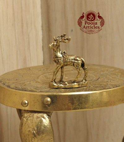 Buy Miniature Brass Deer Statue – 10 g, 1.1″ Handcrafted Spiritual Ornament For Puja & Gifts