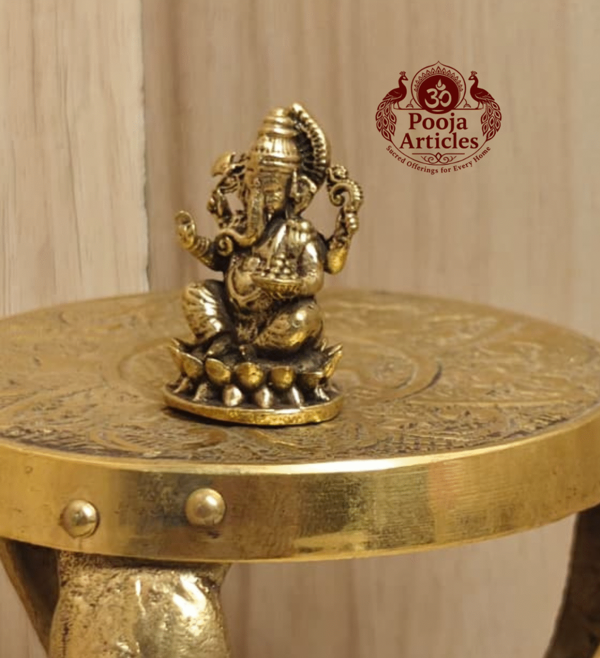 Buy Miniature Brass Ganesh Statue – 25 g, 1.2″Handcrafted Lord Ganesha Idol For Pooja & Gifts