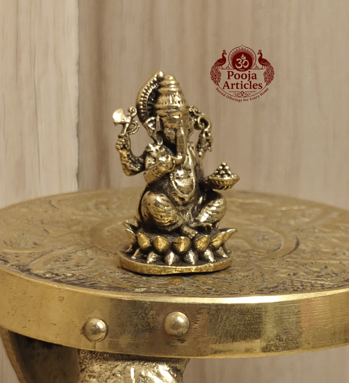 Buy Miniature Brass Ganesh Statue – 25 g, 1.2″Handcrafted Lord Ganesha Idol For Pooja & Gifts